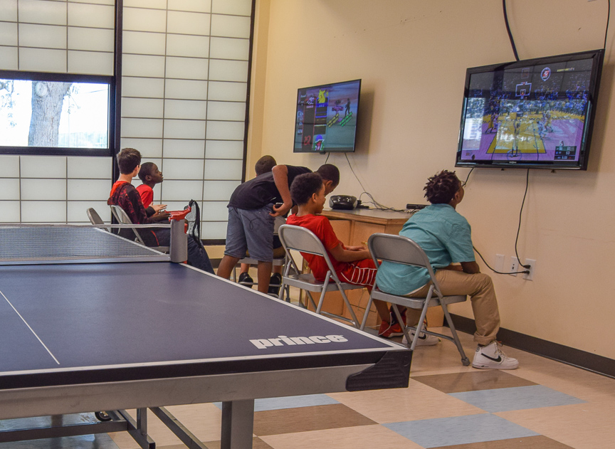 Campbell Park Teen Room with teens playing video games